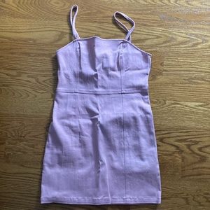 Pink denim mini dress